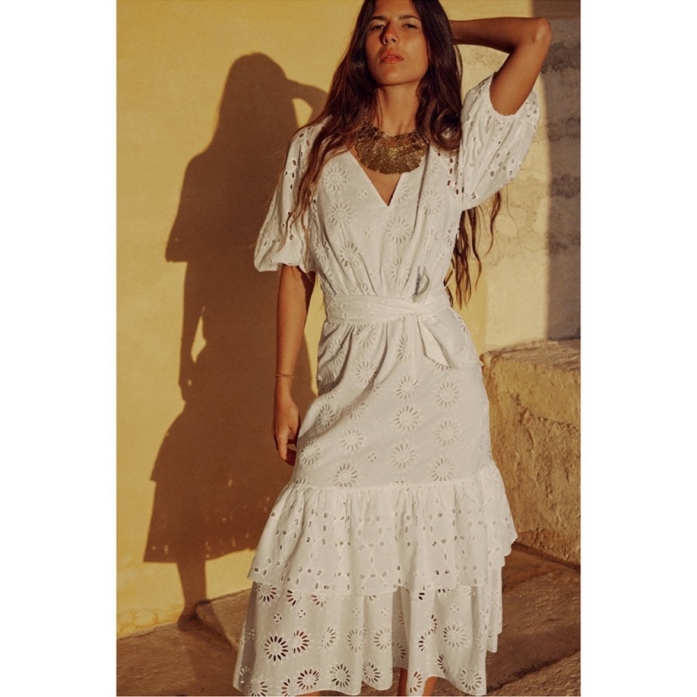 ZARA White Eyelet Dress